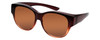 Profile View of Calabria 9016 Medium/Large Polarized Fitover Sunglasses Crystal Amber Fade&Brown