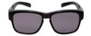 Front View of Calabria 9018-POL Small Polarized Fitover Sunglasses in Gloss Black & Smoke Grey