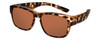 Profile View of Calabria 9018-POL Small Polarized Fitover Sunglasses in Matte Cheetah Gold&Brown