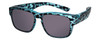 Profile View of Calabria 9018 Small Polarized Fitover Sunglasses Matte Cheetah Blue & Smoke Grey