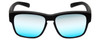 Front View of Calabria 9018-RRV Small/Medium Polarized Fitover Sunglasses MT Black&Blue Mirror