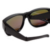 Close Up View of Calabria 8752 FOLDING Fitover Polarize Sunglasses Medium/Large Black&Blue Mirror