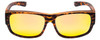 Front View of Calabria 9011-RRV Large Polarized Fitover Sunglasses Cheetah Gold /Orange Mirror