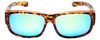 Front View of Calabria 9011-RRV Large Polarized Fitover Sunglasses Cheetah Gold & Green Mirror
