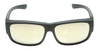 Front View of Calabria 9011-RRV Large Polarized Fitover Sunglasses Matte Black & Gold Mirror