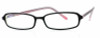 Profile View of Calabria Vivid 733 Designer Blue Light Blocking Glasses Black Pink Ladies 49mm