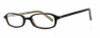 Profile View of Calabria Vivid 739 Designer Blue Light Blocking Glasses in Black Brown Oval 46mm