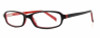 Profile View of Calabria Vivid 743 Designer Blue Light Blocking Glasses in Black Red Ladies 51mm