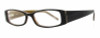 Profile View of Calabria Vivid 747 Designer Blue Light Blocking Glasses Black Brown Ladies 52mm
