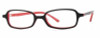 Profile View of Calabria Vivid 751 Designer Blue Light Blocking Glasses in Black Red Ladies 46mm