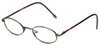 Front View of Calabria FlexPlus 84 Brown Designer Blue Light Blocking Glasses Ladies Oval 46mm
