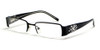 Profile View of Calabria Viv 5011 Designer Blue Light Block Glasses Black Ladies Rectangle 50mm
