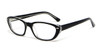 Profile View of Calabria Viv Designer Blue Light Block Glasses 810 in Black Crystal Cateye 51mm