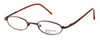 Profile View of Calabria MetalFlex Designer Blue Light Blocking Glasses 1003 in Brown Oval 40mm