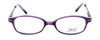 Front View of Calabria Viv Kids Zap 4 Designer Blue Light Blocking Glasses in Purple Oval Oval