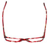 Top View of Calabria Splash SP62 Designer Blue Light Blocking Glasses in Wine Ladies Cateye