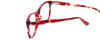 Close Up View of Calabria Splash SP62 Designer Blue Light Blocking Glasses in Wine Ladies Cateye