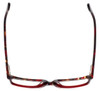 Top View of Calabria Splash SP63 Designer Blue Light Blocking Glasses in Tortoise-Red Cateye