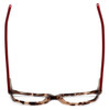 Top View of Calabria Viv 848 Designer Blue Light Blocking Glasses in Demi-Red Square 53mm