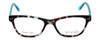 Front View of Calabria Viv Designer Blue Light Blocking Glasses 867 in Demi-Blue Cateye 52mm