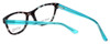 Close Up View of Calabria Viv Designer Blue Light Blocking Glasses 867 in Demi-Blue Cateye 52mm