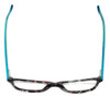 Top View of Calabria Viv Designer Blue Light Blocking Glasses 867 in Demi-Blue Cateye 52mm