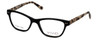 Profile View of Calabria Viv Designer Blue Light Blocking Glasses 867 in Matte-Black-Demi Cateye