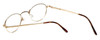 Close Up View of Flex Collection Designer Blue Light Blocking Glasses FL-30 Gold 48mm Women Round