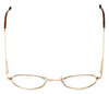 Side View of Flex Collection Designer Blue Light Blocking Glasses FL-30 Gold 48mm Women Round