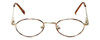 Front View of Flex Collection Designer Blue Light Blocking Glasses FL-53 Gold-Demi-Amber 40mm