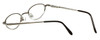 Close Up View of Flex Collection Designer Blue Light Blocking Glasses FL-75 in Chrome 41mm Oval