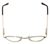 Top View of Flex Collection Designer Blue Light Blocking Glasses FL-75 Gold 41mm Oval Oval