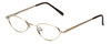 Profile View of Flex Collection Designer Blue Light Blocking Glasses FL-75 Gold 41mm Oval Oval
