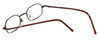Close Up View of FlexPlus Collection Designer Blue Light Blocking Glasses Model 98 in Brown 43mm