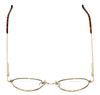 Top View of MetalFlex Designer Blue Light Blocking Glasses Model M in Gold-Demi-Amber 46mm