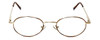 Profile View of MetalFlex Designer Blue Light Blocking Glasses Model M in Gold-Demi-Amber 46mm