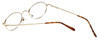 Close Up View of MetalFlex Designer Blue Light Blocking Glasses Model M in Gold-Demi-Amber 46mm