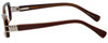 Side View of Calabria Designer Blue Light Blocking Glasses 853 Cocoa Ladies Acetate Oval 56mm
