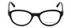 Front View of Jones New York Designer Blue Light Block Glasses J752 in Black 49mm Round 49mm