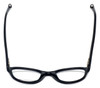 Top View of Jones New York Designer Blue Light Block Glasses J752 in Black 49mm Round 49mm