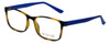 Profile View of Calabria Viv Designer Blue Light Blocking Glasses 241 in Tortoise-Blue 53mm