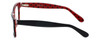 Side View of Calabria Viv Designer Blue Light Blocking Glasses 870 in Black-Red 55mm Square