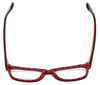 Top View of Calabria Viv Designer Blue Light Blocking Glasses 870 in Black-Red 55mm Square
