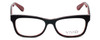Front View of Calabria Viv Designer Blue Light Blocking Glasses 870 in Black-Red 55mm Square