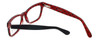 Close Up View of Calabria Viv Designer Blue Light Blocking Glasses 870 in Black-Red 55mm Square