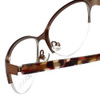 Close Up View of Corinne McCormack Designer Blue Light Blocking Glasses Gramercy in Brown 52mm