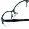 Close Up View of Corinne McCormack Designer Blue Light Blocking Glasses Gramercy in Teal 52mm