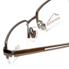 Close Up View of Orvis Designer Blue Light Blocking Glasses Streamline Light-Brown 47mm Rectangle