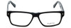 Front View of Big&Tall Designer Blue Light Block Glasses 13 Square Black Crystal Acetate 58mm
