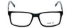 Front View of Big&Tall Designer Blue Light Block Glasses 14 Square Black Crystal Acetate 58mm